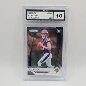 2024 Panini Prizm - Rookies J.J. McCarthy #400 Base Prizm (RC) Graded 10 Gem